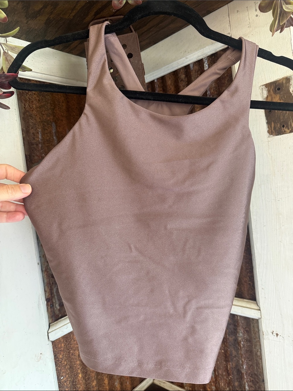 Athleta Dusty Mauve Cropped Tank Top
